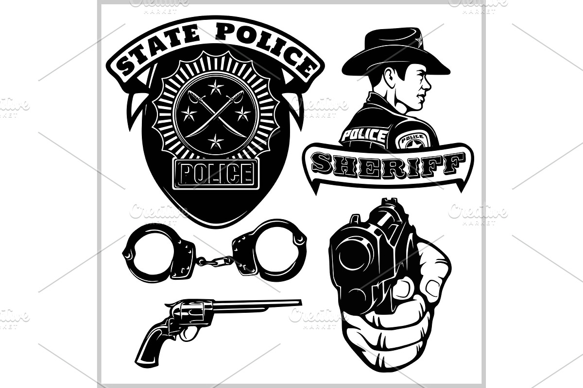 Sheriff badges and design elements - in Objects - product preview 8