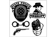 Sheriff badges and design elements -
