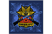 Sheriff Badge design with a ribbon