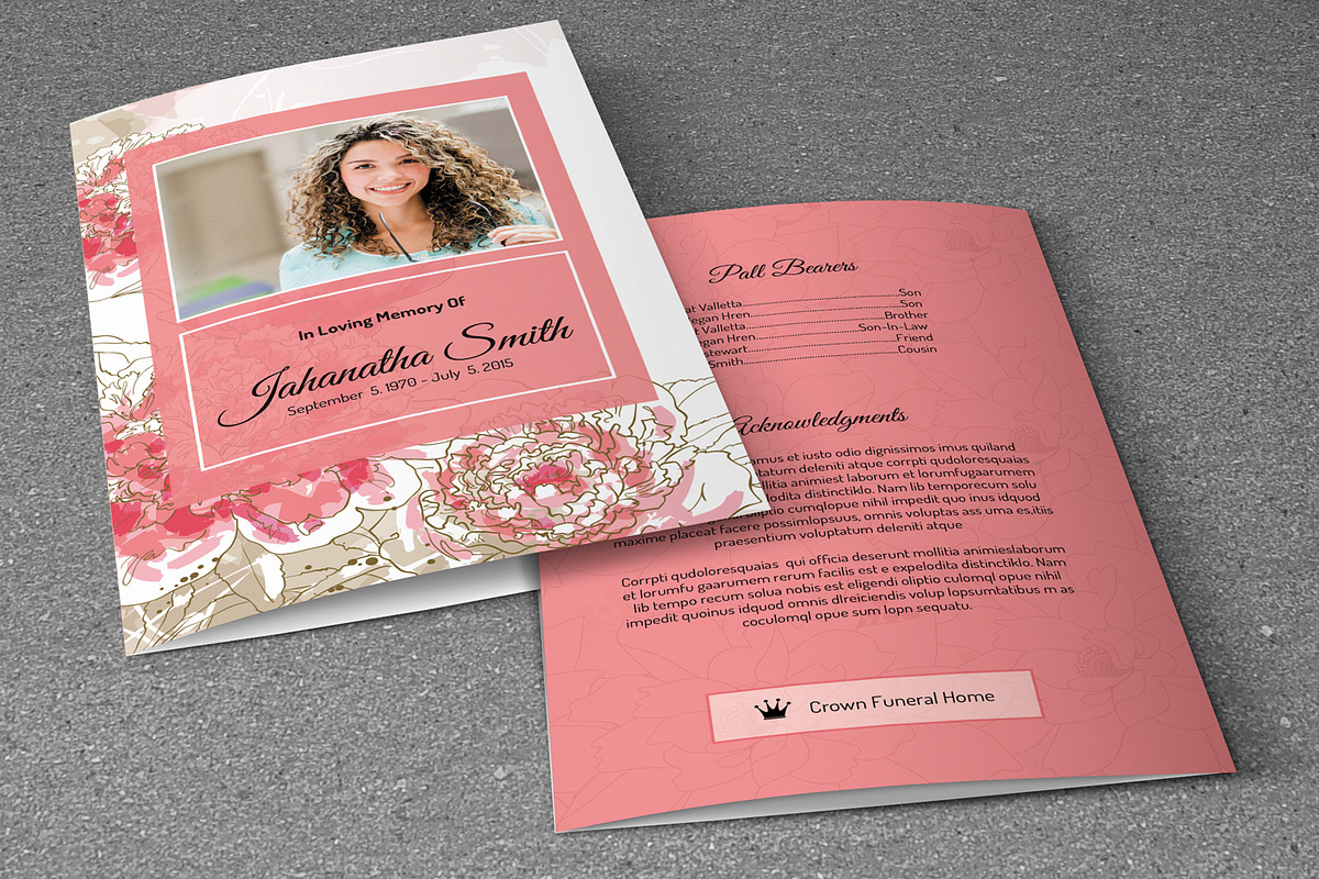 Funeral Program Template-V233 in Brochure Templates - product preview 8