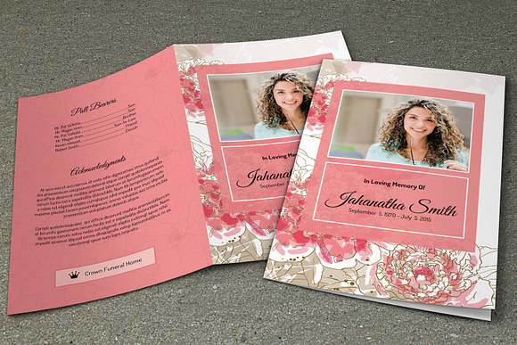 Funeral Program Template-V233 in Brochure Templates - product preview 1