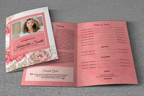 Funeral Program Template-V233 in Brochure Templates - product preview 3