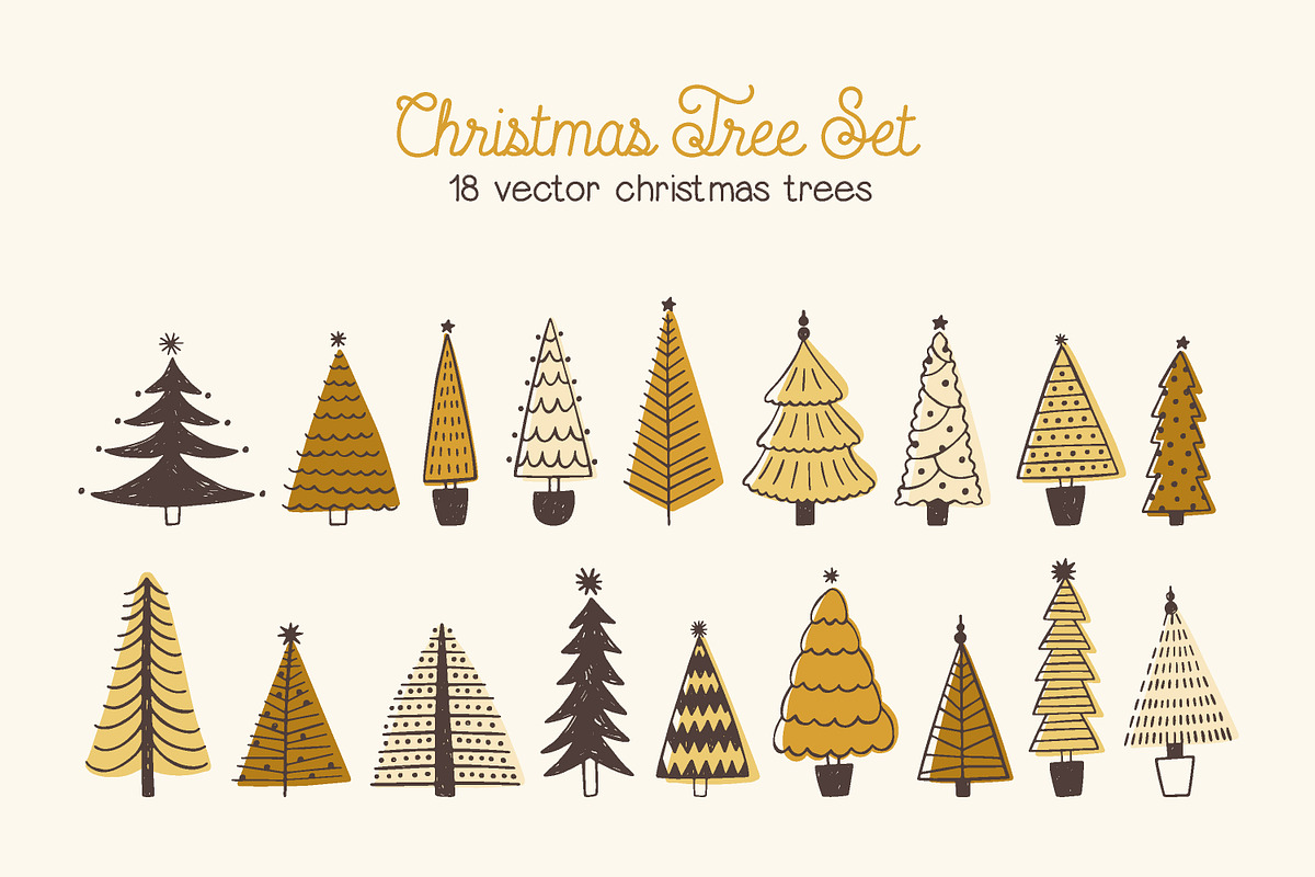 Christmas trees set in Illustrations - product preview 8