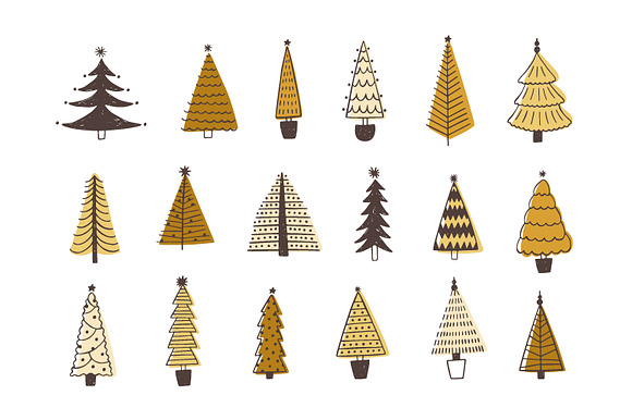 Christmas trees set in Illustrations - product preview 2
