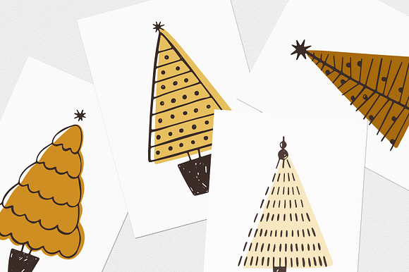 Christmas trees set in Illustrations - product preview 3