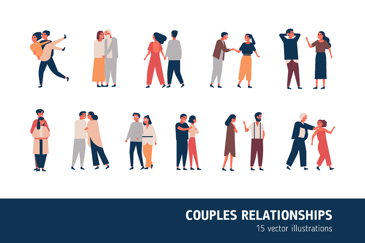 Couples relationships in Illustrations - product preview 8