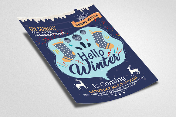 Hello Winter Season Flyer Template in Flyer Templates - product preview 1