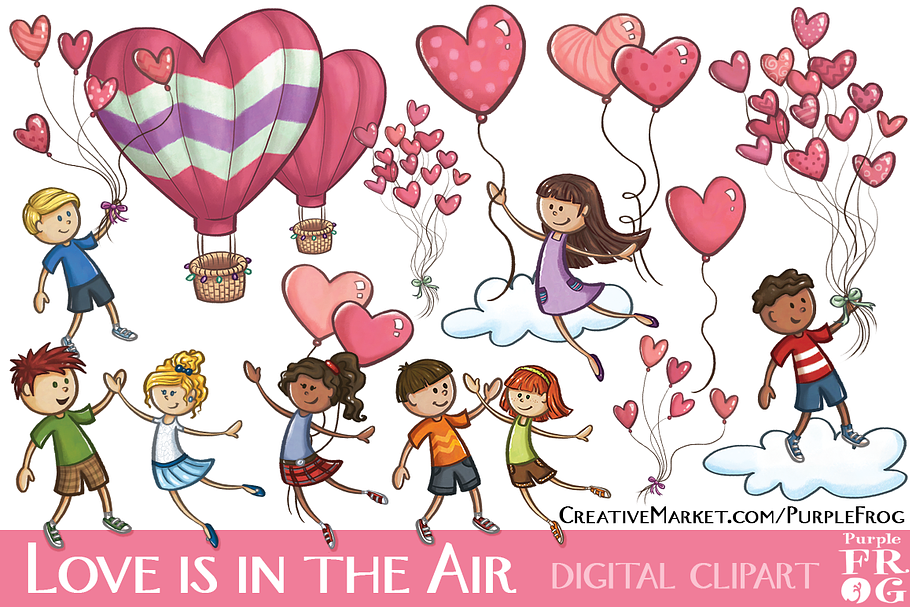 LOVE IS IN THE AIR - Digital Clipart in Illustrations - product preview 8