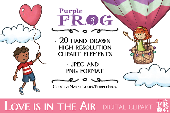 LOVE IS IN THE AIR - Digital Clipart in Illustrations - product preview 1