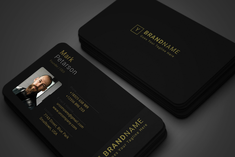 Gold Business Card in Business Card Templates - product preview 8
