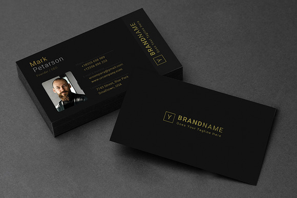 Gold Business Card in Business Card Templates - product preview 1