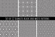 Set of 12 black&white patterns
