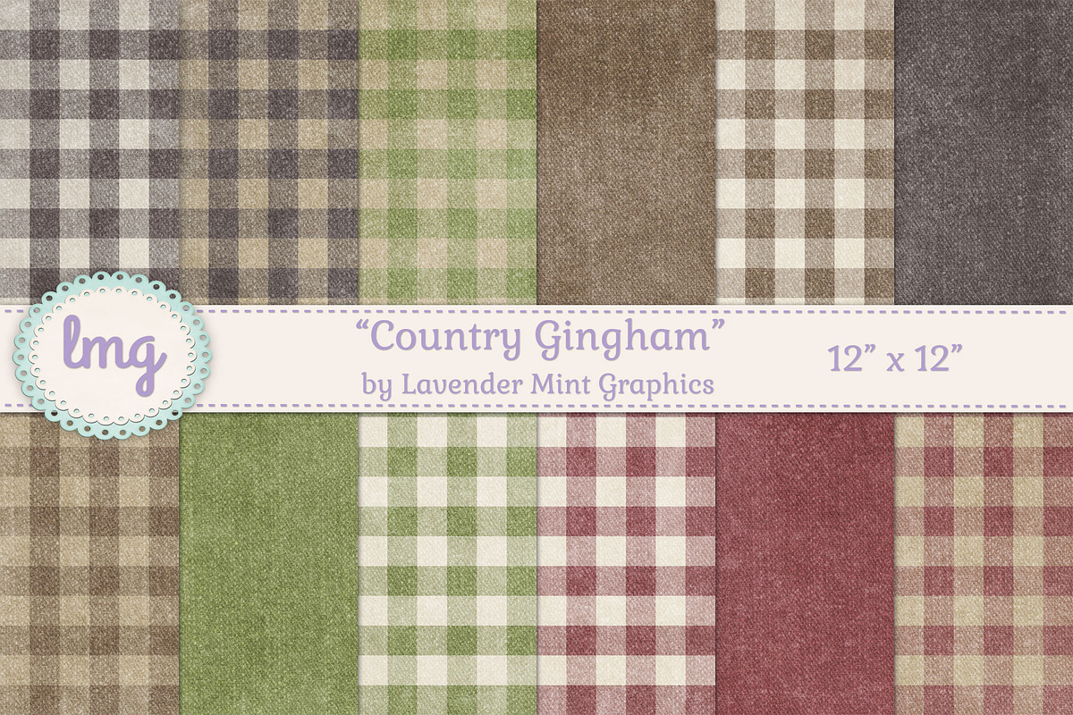 Country Gingham Scrapbook Papers in Patterns - product preview 8
