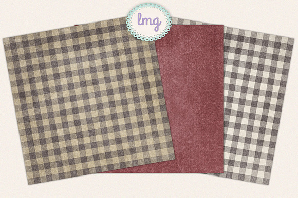 Country Gingham Scrapbook Papers in Patterns - product preview 2