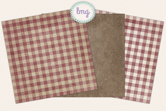 Country Gingham Scrapbook Papers in Patterns - product preview 4