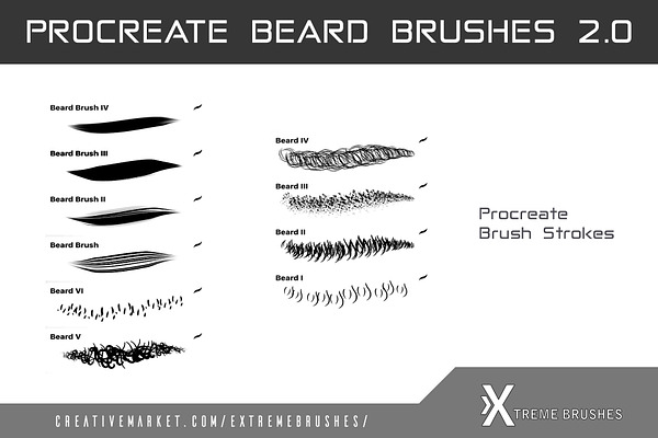 Procreate Beard Brushes 2.0