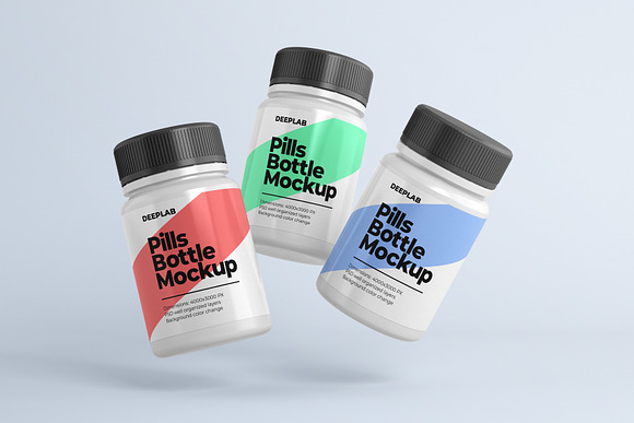 Medical Pill Bottle Mockup - 11 set in Product Mockups - product preview 4