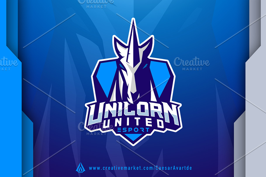 Unicorn Esport Logo Template in Logo Templates - product preview 8