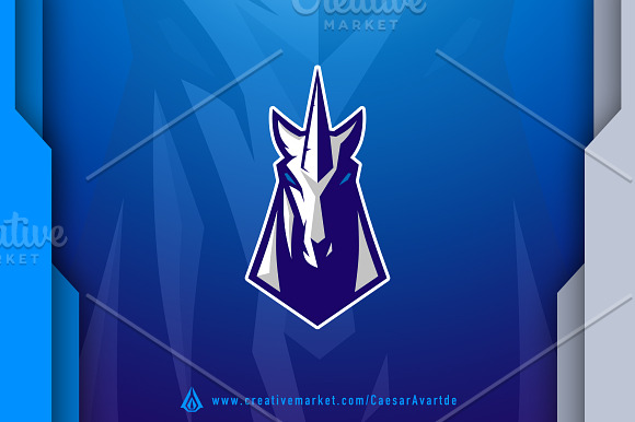 Unicorn Esport Logo Template in Logo Templates - product preview 1