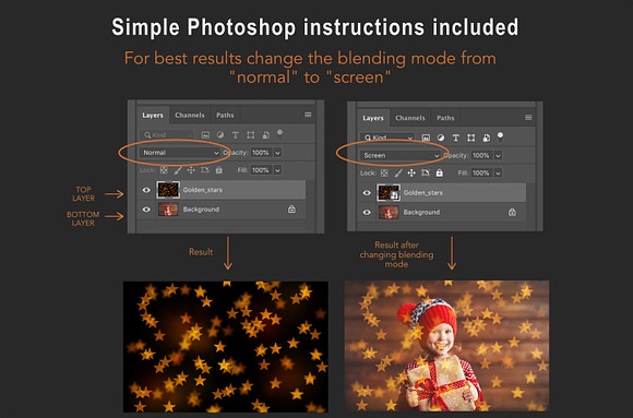 Star bokeh photoshop overlays in Objects - product preview 5