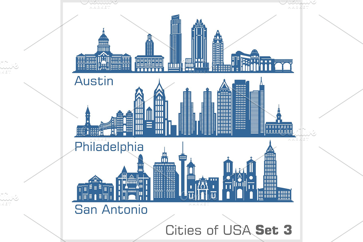 Cities of USA - Austin, Philadelphia in Illustrations - product preview 8