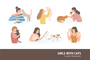 Girls with cats