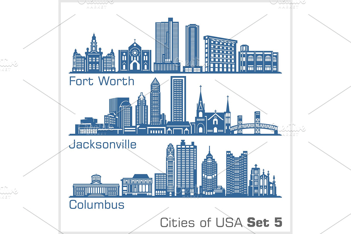 Cities of USA - Fort Worth in Illustrations - product preview 8