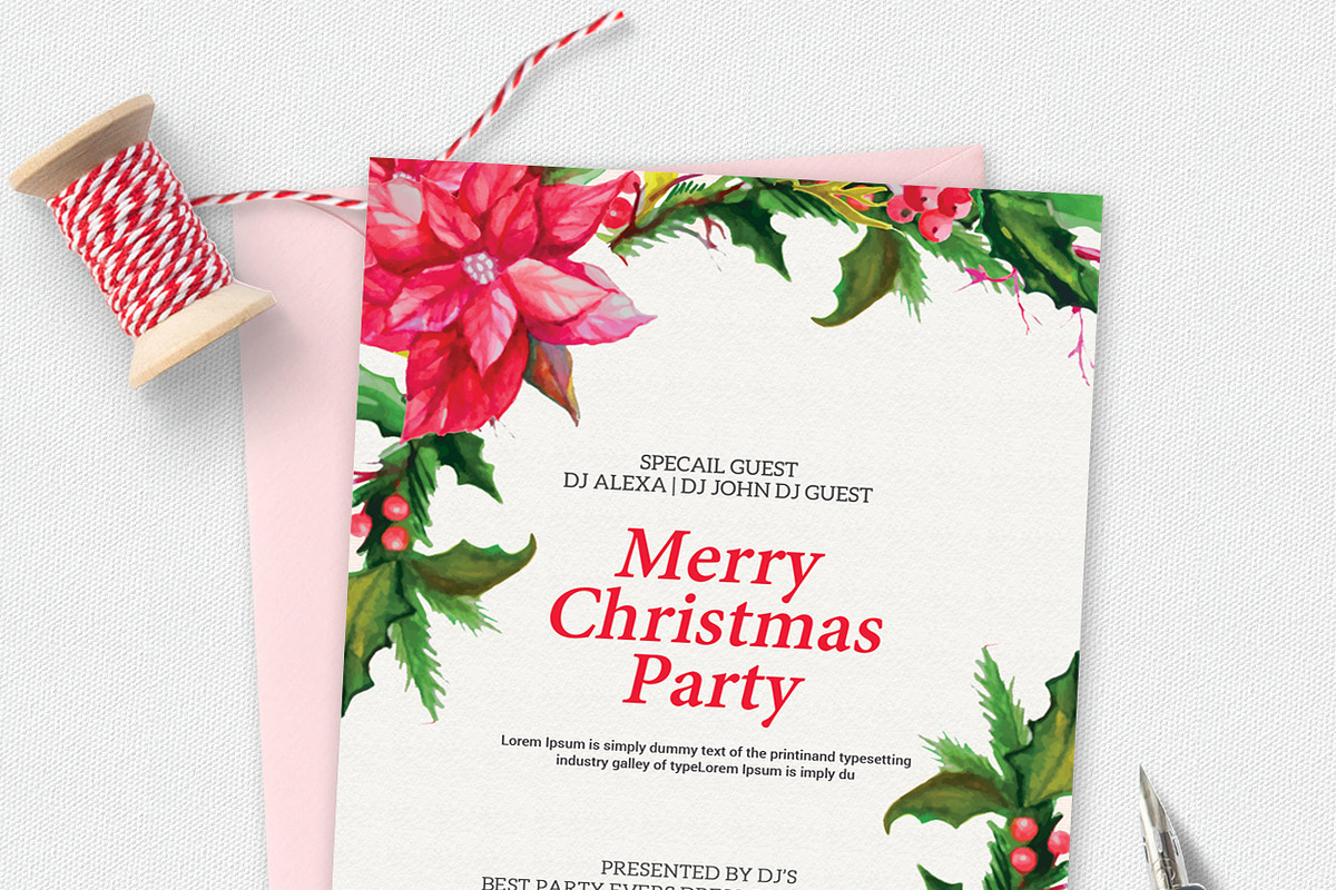 Merry Christmas Party Card in Card Templates - product preview 8