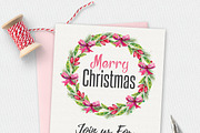 Watercolor Merry Christmas Card