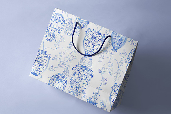 Chinoiserie "Vases" - Seamless in Patterns - product preview 3