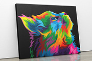 Cat colorful rainbow vector artwork