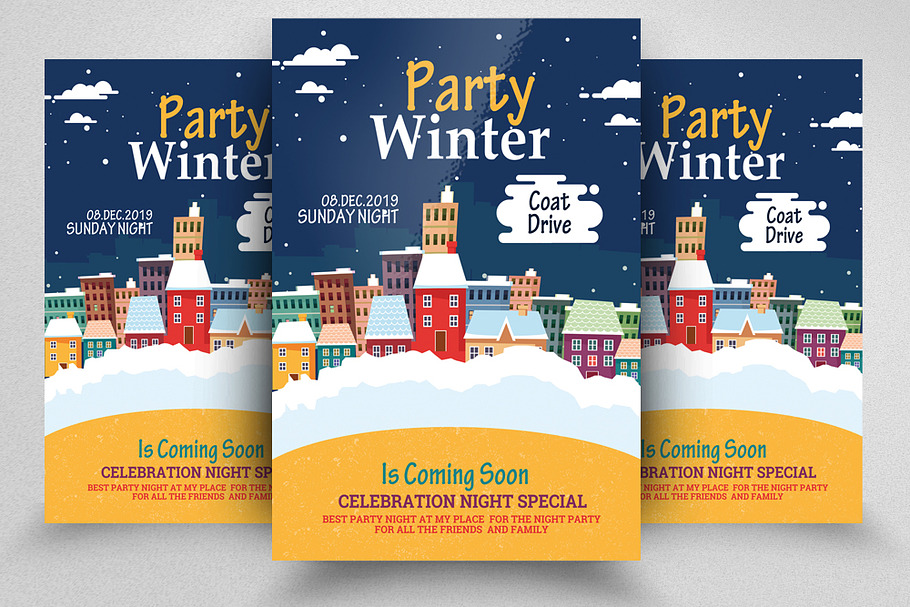 Winter Party Flyer Template in Flyer Templates - product preview 8
