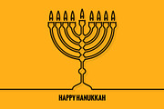 Hanukkah Candles  Line Background