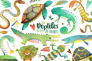 Watercolor Reptiles Clipart