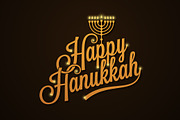 Hanukkah Vintage Lettering.
