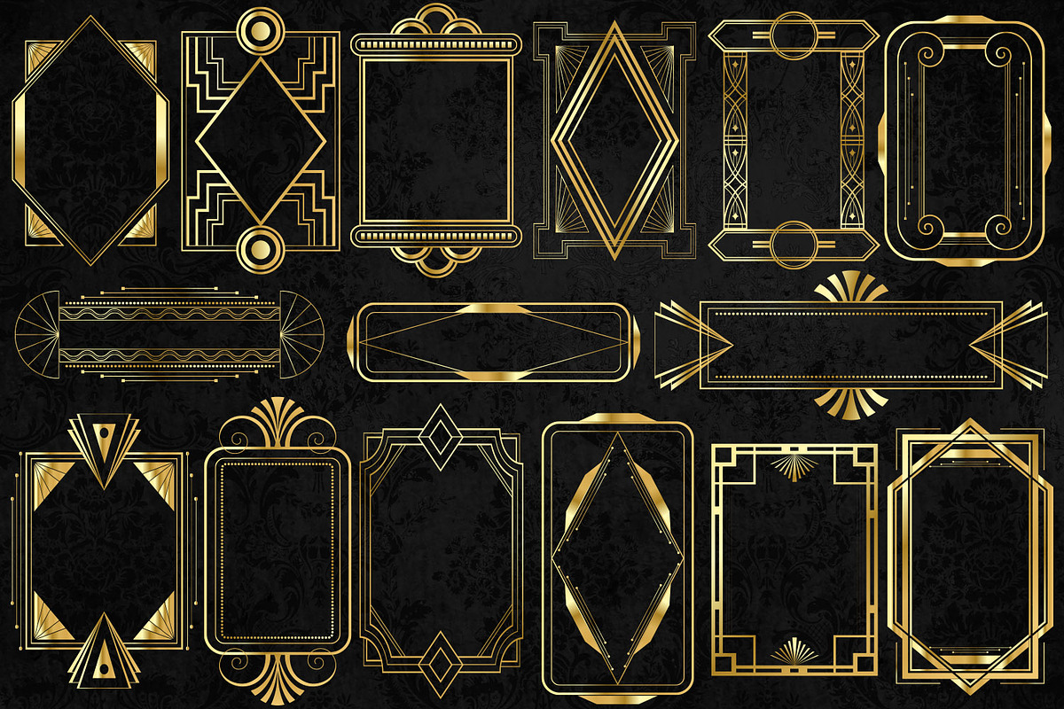 Gold Art Deco Frames in Illustrations - product preview 8