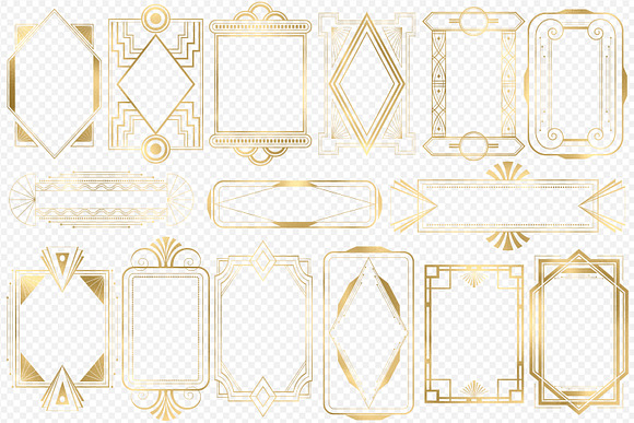 Gold Art Deco Frames in Illustrations - product preview 1