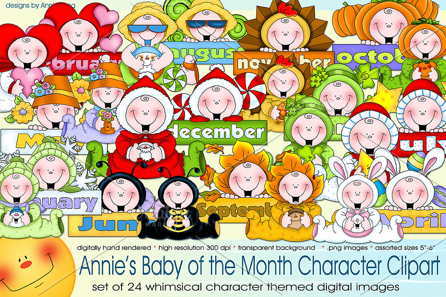 Monthly Babies Character Clipart