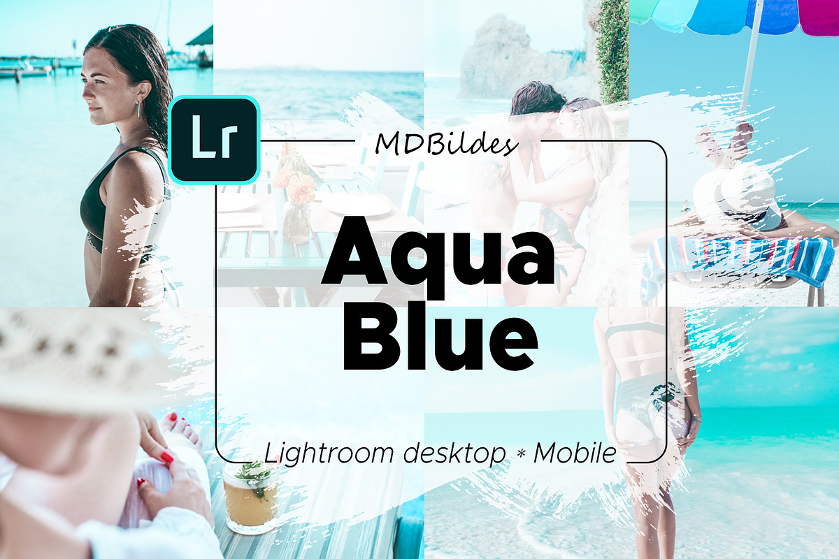 Lightroom Preset, Aqua Blue, Mobile in Add-Ons - product preview 8