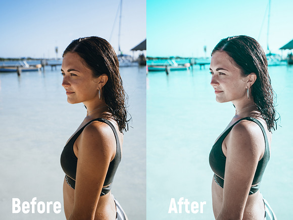 Lightroom Preset, Aqua Blue, Mobile in Add-Ons - product preview 1