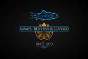 Fish Logo. Seafood Label Vintage.