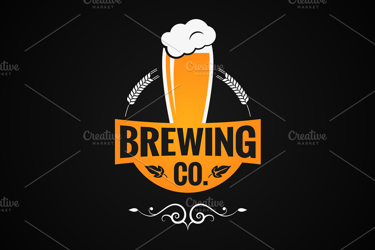 Beer Glass Logo. Brewing Company. in Illustrations - product preview 8