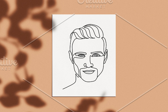 20 Man portrait vector line art in Illustrations - product preview 2