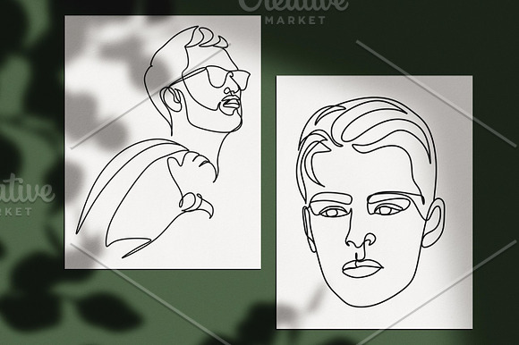20 Man portrait vector line art in Illustrations - product preview 6