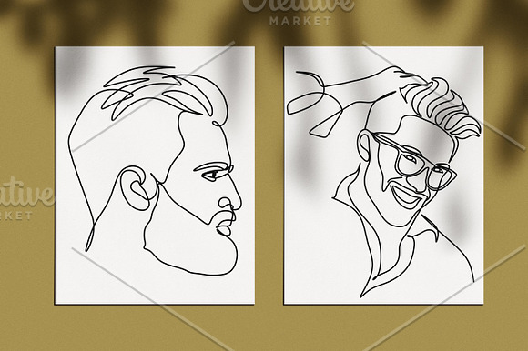 20 Man portrait vector line art in Illustrations - product preview 7