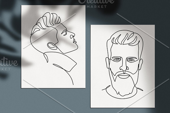 20 Man portrait vector line art in Illustrations - product preview 10