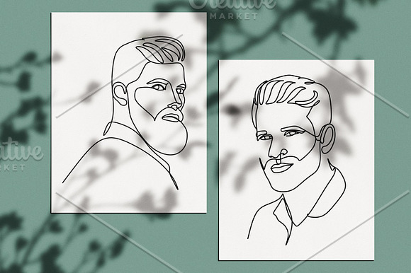 20 Man portrait vector line art in Illustrations - product preview 11
