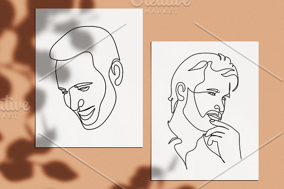 20 Man portrait vector line art in Illustrations - product preview 12
