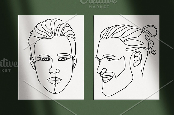 20 Man portrait vector line art in Illustrations - product preview 14