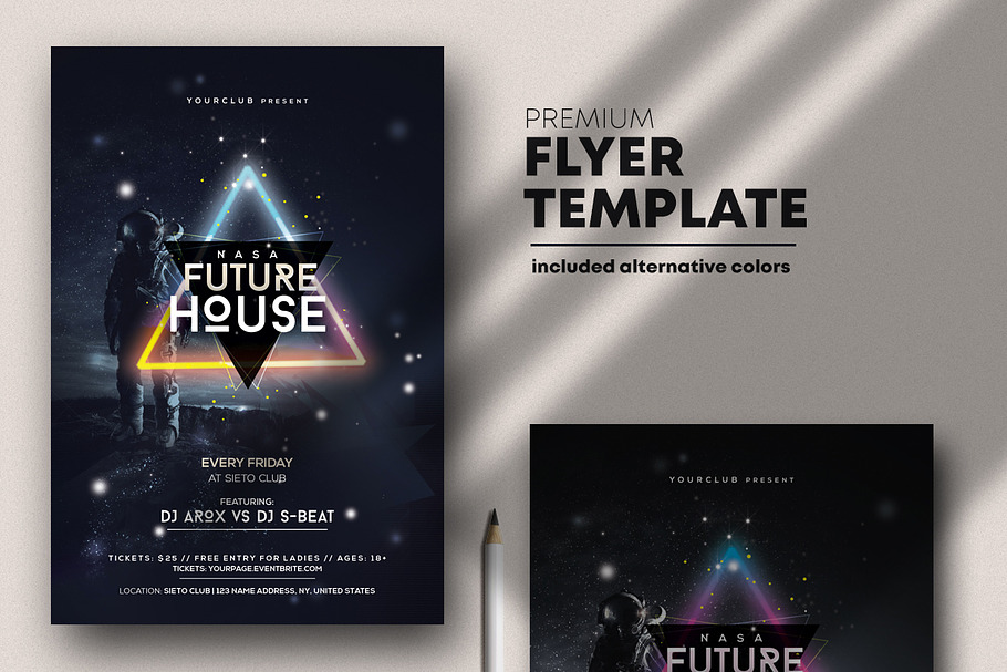 Future House – Futuristic PSD Flyer in Flyer Templates - product preview 8